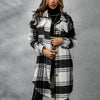 Plaid Collared Neck Long Sleeve Coat