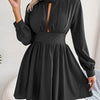 Cutout Turtleneck A-Line Mini Dress