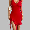 Devine Ruffled V-Neck Sleeveless Mini Dress