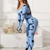 Scoop Neck Long Sleeve Active Jumpsuit