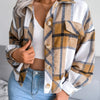 Plaid Collared Neck Long Sleeve Jacket
