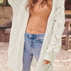 Openwork Open Front Long Sleeve Cardigan