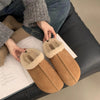 Thermal Fuzzy Round Toe Flat Slippers