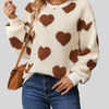 Fuzzy Heart Dropped Shoulder Sweatshirt