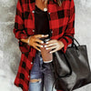 Plaid Collared Neck Snap Down Long Sleeve Jacket