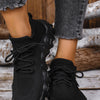 Mesh Lace-Up Round Toe Athletic