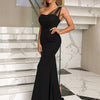 Rhinestone One-Shoulder Formal Dress