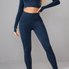 Mock Neck Long Sleeve Top And Pants Active Set