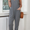 Spaghetti Strap Deep V Jumpsuit with Pockets